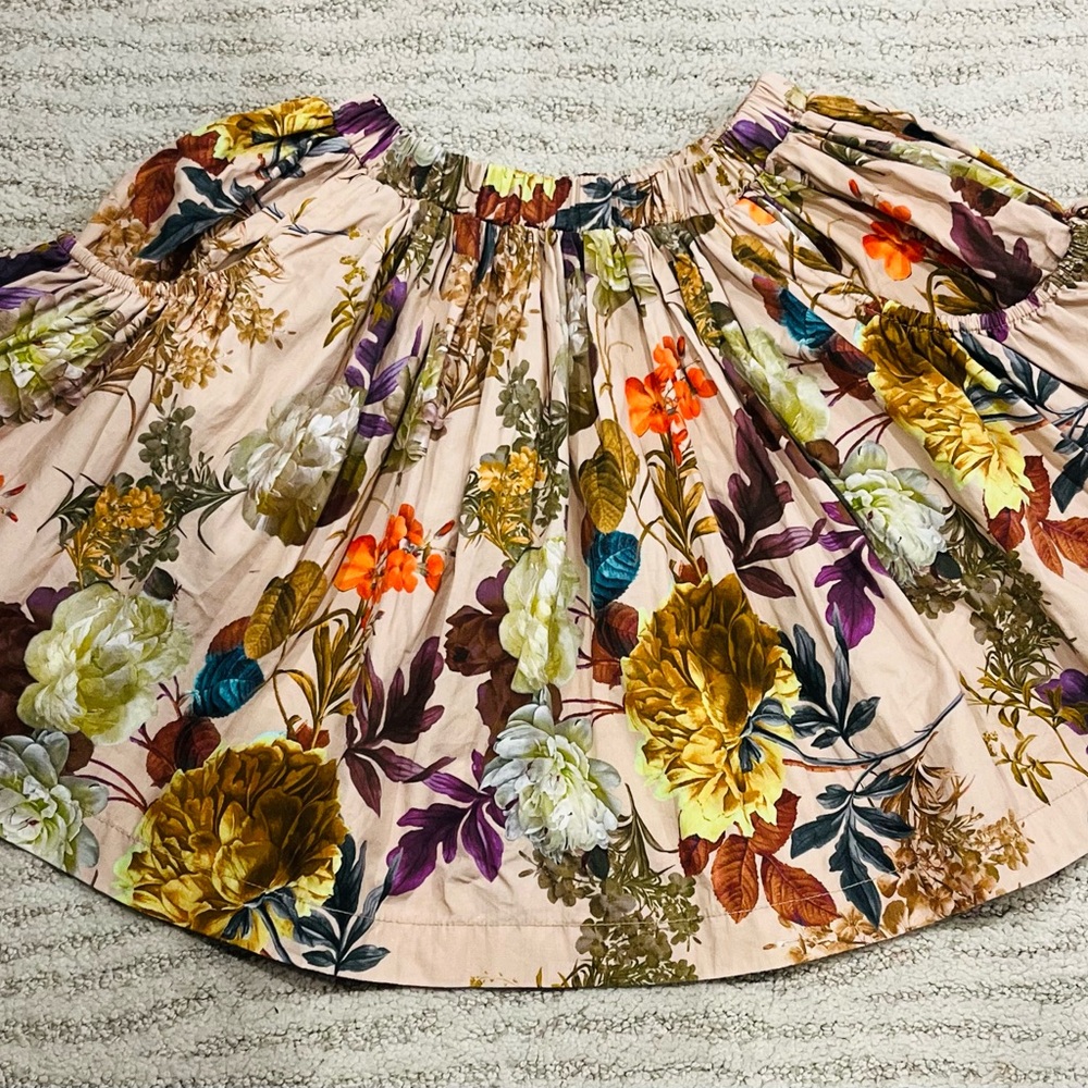 CHRISTINA ROHDE Girl Floral Cotton Skirt 10